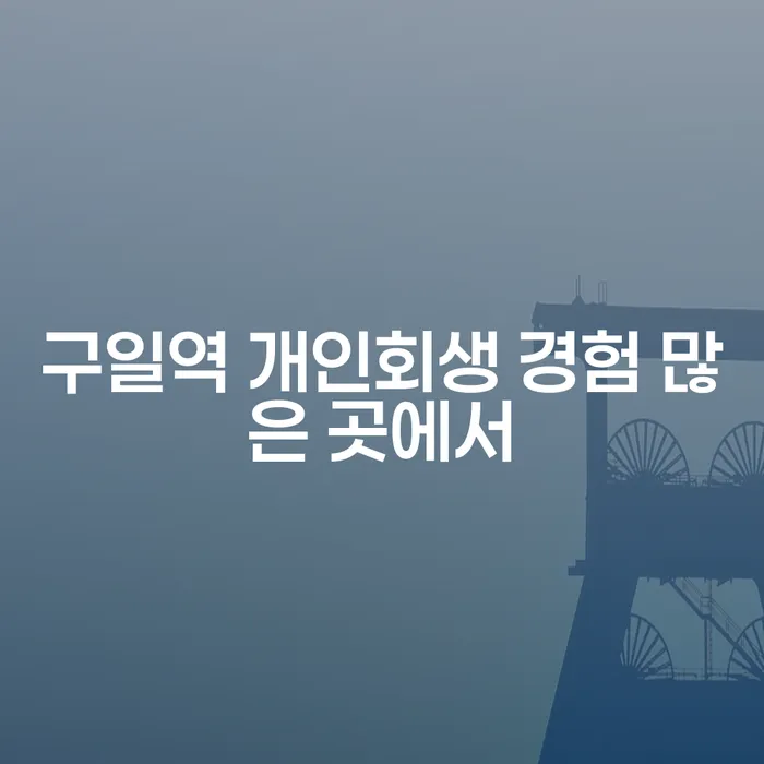 구일역 개인회생 경험 많은 곳에서