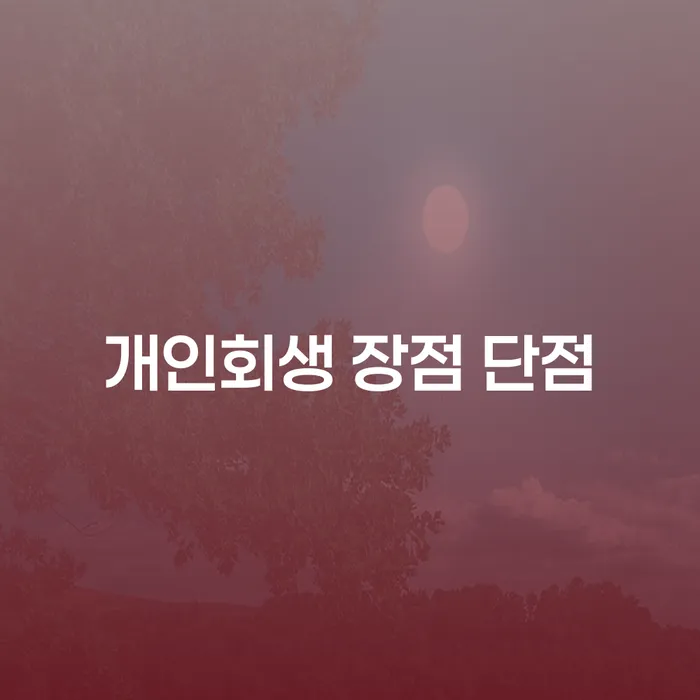 휘경동 개인회생 장점 단점 알아보기